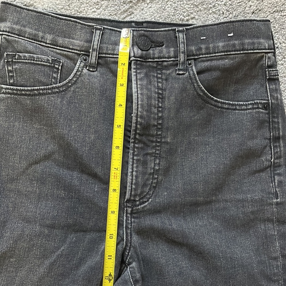 Express Black Slim Ankle Super High Rise Raw Hem Jeans - Picture 9 of 9